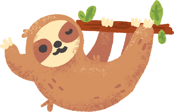 Handdrawn Textured Cute Sloth